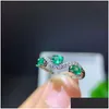 Cluster Ringen Mode Sier Emerald Ring Mx4Mm Natuurlijke Si Grade 925 Sterling Sieraden Drop Levering Dhv1J