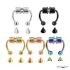 Anéis de nariz Studs Anel Horseshoe Hoop Falso N Ose Stud Diafragma Magnético Aço Inoxidável Artificial Não Perfurado Clipe Tipo Dhgarden Dha9O