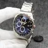 orologio Cronografo al quarzo di alta qualità 47MM Orologi da uomo Lancette rosse Bracciale in acciaio inossidabile Lunetta fissa con anello superiore che mostra Tachy2790