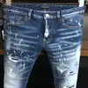 DSQ Phantom Turtle Men's Jeans Classic Fashion Man Jeans Hip Hop Rock Moto Mens Casual Design Ripped Jeans Ejressed Skinny 277V