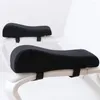 Oreiller 2 pièces chaise accoudoir ergonomique S soulagement de la pression avec coussinets en mousse à mémoire de forme en peluche noire