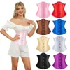 14pcs en plastique désossé femmes dos rembourré gothique satin sous le buste bodyshaper grande taille blanc corset de mariée mode dame Wais206z