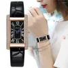 Zegarek Jessingshow Watches Watches Fashion Ladies Watch skórzany luksusowy prostokąt Diamentowy kwarc na rękę