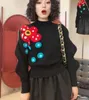 Women's designer sweater woman jumper Knits Autumn Winter Sweaters Round neck Embroidery flower Knitted Cardigan Fashion Tops clothing designer women Asian size S-L