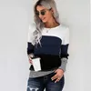 Women's Sweaters Spring Autumn Polyester Women's Sweater Round Collar Long Sleeve Pullover Knitted Striped Slim Fashion Streetwear SweaterL231004