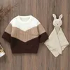 Kvinnors tröjor MA Baby 6M-3y Toddler Infnat Newborn Baby Boy Girl Sweaters Knit långärmad Pullover Tops Winter Fall Casual Clothll231004