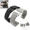 Cinturini per orologi Solid 22mm per cinturino Breit-ling 5 cinturino in acciaio inossidabile con cinturino da uomo con estremità piatta nero argento assicurazione a sgancio rapido Buc2514