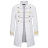 Белый пиджак с воротником-стойкой и вышивкой, мужское платье в стиле милитари, смокинг, пиджак для ночного клуба, сценический косплей, мужской 210904214H