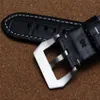 Assista Bandas Watchband Crocodilo Grão Grosso 24mm Preto Couro Couro Strap para PAM Pam441 Pam111 Pulseira Cinto Classic234x