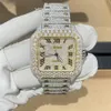 Hiphop 22-karaats verguld micro-cz roestvrij staal pols heren luxe horloge LNN5269R