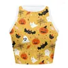 Dames Tanks Halloween Decoraties Casual Vrouwelijke Crop Tops High Street Off Schouder Dames Corset Vest Vakantie Vrouwen Sexy Tank Top Outfits