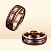 Cluster Rings BONLAVIE 8mm Hawaiian Koa Wood And Abalone Shell Tungsten Carbide Wedding Bands For Men Comfort Fit Size 4 To 172520686