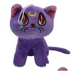 Animaux en peluche en peluche 18cm-28cm Sailor Moon Black Cat Poupée Jouet Porte-clés Pendentif Sac à dos périphérique Accessoires Ups Drop Livraison Jouets Dhrpf