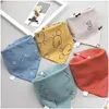 Bibs Burp Cloths Baby Triangle Double Cotton 5 Pieces/Lot Cartoon Print Saliva Towel Boys Girls Feeding Apron Bandana 2396 Drop De Dhcv2