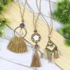 Orecchini per collana Set 3 pezzi Nappa boema Vintage Hollow Dream Catcher Ciondolo fiore Accessori per gioielli geometrici da donna