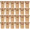 Engångskoppar sugrör 100 datorer Kraft Paper Cup French Fry Holder Chip Fryers Dessert Container Ice