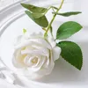 Fleurs décoratives 5/10pcs branche de rose artificielle soie roses rouges bouquet réaliste fausse plante pour la fête de mariage décoration de table à la maison