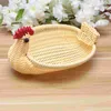 Conjuntos de louça Bandeja de lanche de rattan cesta de frutas armazenamento tecido pão cozinha bandejas decorativas de animais