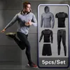 Męskie dresy męskie kompresyjne stroje sportowe gimnastyczne ubrania sportowe jogging rajstopy T-shirt fitness