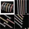 Chaîne 5 couleurs pour Optopns 9 mm 78 pouces plaqué or micro broche réglage CZ bracelet cubain lien bijoux pour hommes9236536 livraison directe bijoux Dh1Hc