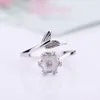 Cluster Rings 925 Sterling Silver Engagement Wedding Ring 6mm 7mm 8mm 9mm10mm Pearl eller Round Bead Semi Monta Smyckesinställning