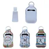 Sublimation Blank KeyChain Hand Sanitizer Holder For 1oz Bottle DIY Anpassad hänge inkluderar flaska