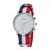 Montres-bracelets mode confortable luxe toile hommes montre analogique montres-bracelets Relogio Masculino287v