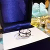 Pierścienie klastra JZ tfb rllen Wysoka jakość srebrnego srebrnego otwartego podwójnego tone cross kamień 925 z logo biżuterią dla kobiet 241S