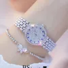 Armbanduhren 2021 BS Bee Sister Diamant Quarz Luxusuhr Frau Roségold Damen Edelstahl Wasserdicht Handgelenk Kristall Unique233y