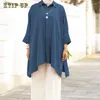 Ethnic Clothing Arab Women Muslim Blouse Vintage Lapel Neck Long Sleeve Solid Loose Shirt Casual Islamic Stylish Abaya Turkey Top