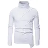 E-Baihui automne hommes demi col t-shirts nouvelle mode tendance hommes chemises foncé mince col haut 2021 irrégulière à manches longues Basic173S