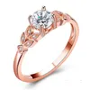 Klaster Pierścienie 2022 Big Stone Vintage Cubic Cyrron Rose Gold for Women Gengagement Biżuter Bejdia Bożego Narodzenia Pierścień DH71X