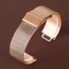 Titta på band Rose Gold 18 20 22mm Band Mesh Rostfritt stål Rem vikning över låsade armbandsur Ersättningsarmband Cinturino Orolo2477