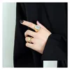 Band Rings Sier Ring for Women Trend Elegant Creative Vintage Geometric White Shell Party Jewelry Birthday Presents Drop Delivery DH0X8