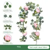 Fleurs décoratives 160 cm pivoine artificielle feuilles d'eucalyptus vignes plantes guirlande suspendue pour arc de mariage maison fête jardin artisanat bricolage décor