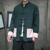 メンズジャケット秋と冬のヴィンテージプレートボタンジャックジャケットチャイニーズタング服のトップス