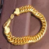 Enorme 14k goud zware dikke mannen Curb Link Chain armband dubbel 23 cm 100% echt goud niet massief niet geld 208q