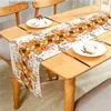 Decorazioni natalizie Happy Halloween Zucca Animale Fantasma Lino Runner da tavolo rettangolare Copertura in stoffa Antiscivolo Macchia per cena Festival Decorazioni per feste T231003