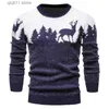 Maglioni da uomo Nuovo autunno maglione di Natale Albero di Natale Cervo Stampa Maglione casual da uomo O Collo Maglioni sottili Tirare Top da uomo T231003