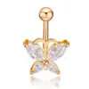 Nombril Bell Bouton Anneaux Nouvelle Mode En Acier Inoxydable Zircon Nombril Anneau Papillon Nombril Anneaux Pour Femmes Filles Sexy Piercing Nai Dhfhk