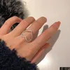 Rings Hollow Heart Finger Ring Diamond CZ 925 Sterling Sier Party Band for Women Löfte födelsedagsmycken gåva Drop Delivery Dhmax