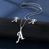 Halskette Ohrringe Set Edelstahl Charm Initiale Ohrstecker Alphabet Anhänger Kette Buchstabe Mama Geschenke Tropfen