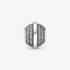 100% 925 Sterling Silver Pave Logo Charms Fit Original Bracelet à breloques européen Mode Femmes Mariage Fiançailles Bijoux Accessor269n