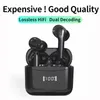 Auricolari wireless J5PRO, cuffie Bluetooth 5.3 Cuffie stereo con bassi profondi e cancellazione del rumore 42 ore di riproduzione Auricolari con display di alimentazione a LED,