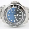 Relógio masculino d-azul 44mm moldura de cerâmica profunda sea-dweller cristal de safira aço inoxidável 316l glide lock fecho automático mecânico me237t