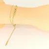 Charm-Armbänder, individuelles Logo, einfacher Stil, Design, Schmuck, Doppel-Edelstahl-Kette, Perlenarmband, Großhandel