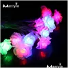 Led Strings 100Leds Solar Power String Lights Outdoor Waterproof Christmas Fairy Light 2 Modes Rose Lamp For Holiday Party Garden Drop Dhjxp