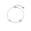 リンクブレスレットPanjbj Silve Color Star Zircon Bracelet for Women girl