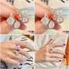 Ringe Uilz Wassertropfen Schmetterlingsform Mode Kristall Zirkon Ring Für Frauen Geschenk Luxus Qualität Schmuck Einstellbar Offene Lieferung Dhi7U