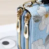 Wallets Women's Double Zipper Long Wallet Flower Embroidery Coin Purses Card Holder Female PU Leather Clutch Wristlet Phone Money Bag